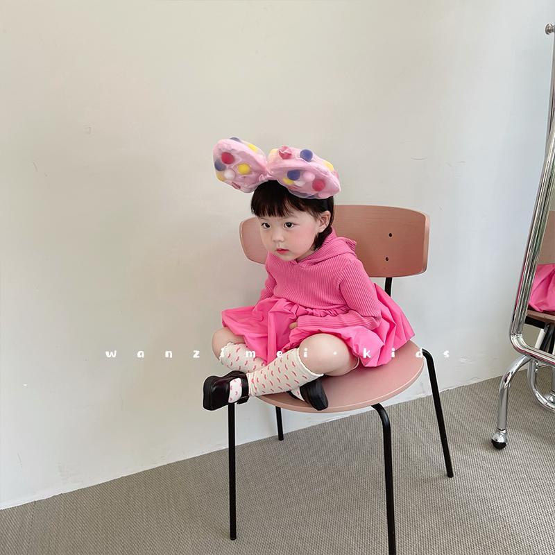 Đầm Công Chúa Màu Hồng Tay Dài Phong Cách Nhật Hàn Thời Trang Xuân Thu Hàng Mới Dành Cho Bé Gái