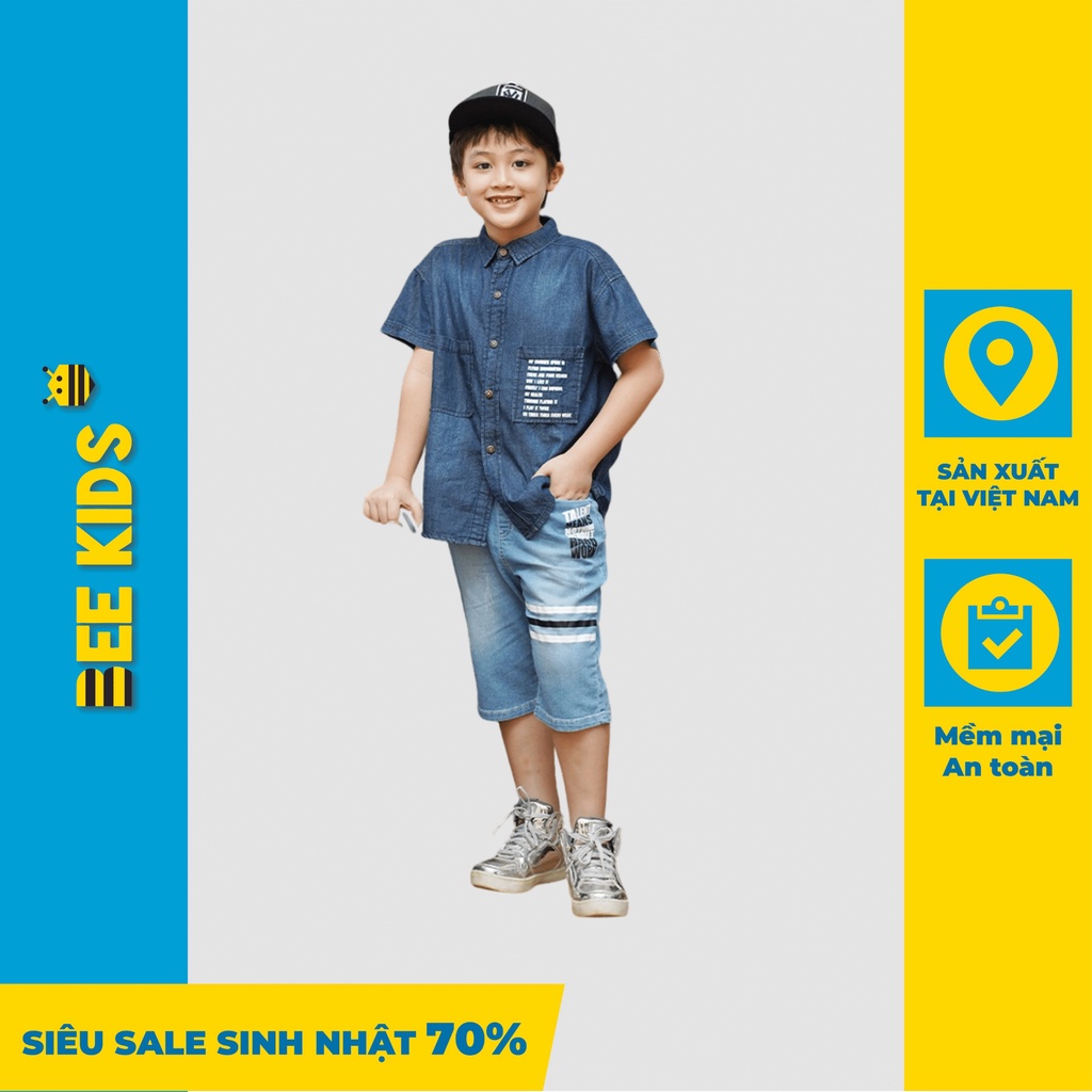 Quần Ngố Bee Kids Cạp Chun In Thời Trang Túi 2 Bên Cho Bé Trai (1 - 14 Tuổi)  8QJ01580CT