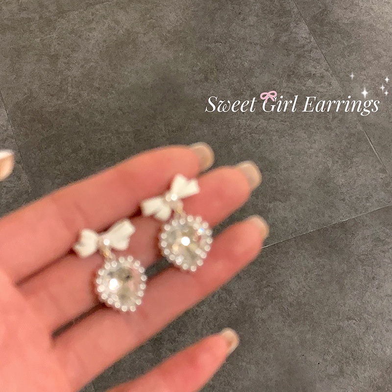 Bông Tai Năm 2022 Hình Trái Tim Nơ Xinh Xắn Sang Trọng