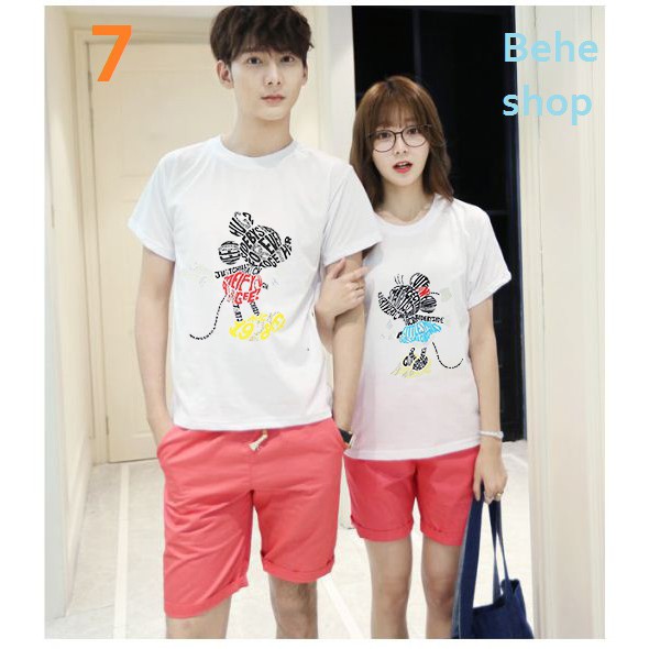 Áo thun đôi cho tình nhân chuột mickey dễ thương BH12052111