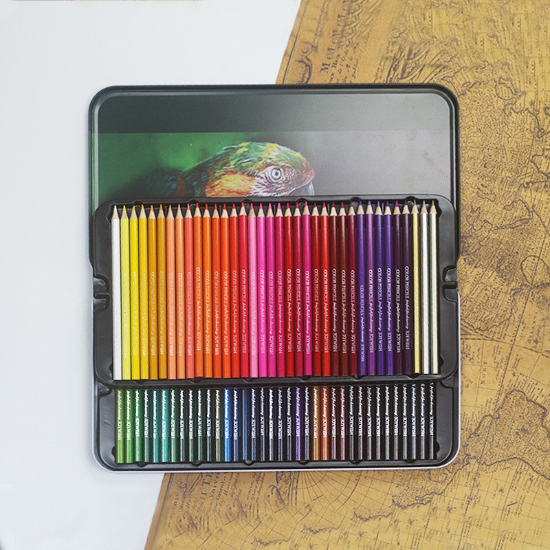 Hộp bút chì màu khô cao cấp COLOR PENCIL JOSEPH 72 màu hộp thiếc