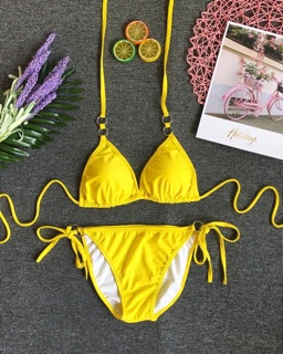 Bikini 2 mảnh basic phối khoen cột dây