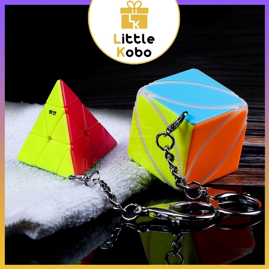 Móc Khóa Rubik QiYi Pyraminx Rubic Tam Giác Stickerless QiYi Cube Đồ Chơi Trí Tuệ