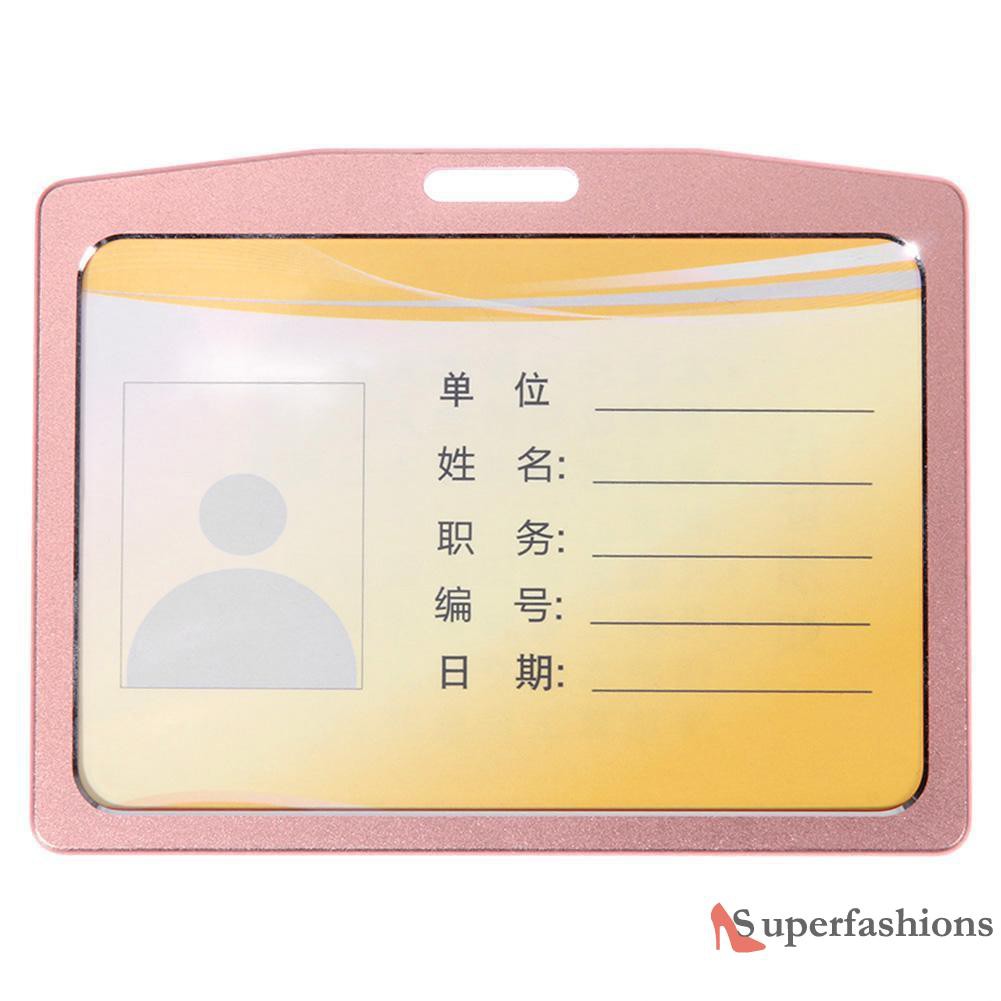 【Hot Sale】Aluminum Alloy Business Work Card ID Badge Holder Name Tag Card Holders
