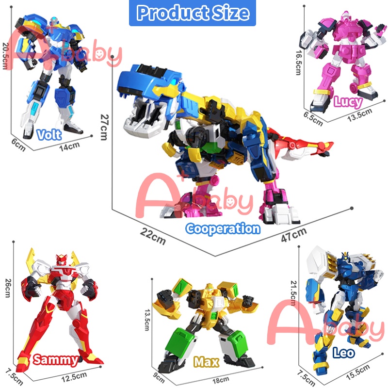 Mini Force Mô hình đồ chơi rô bốt Volt/Max/Lucy/Leo/Sammy 5 trong 1 cho bé