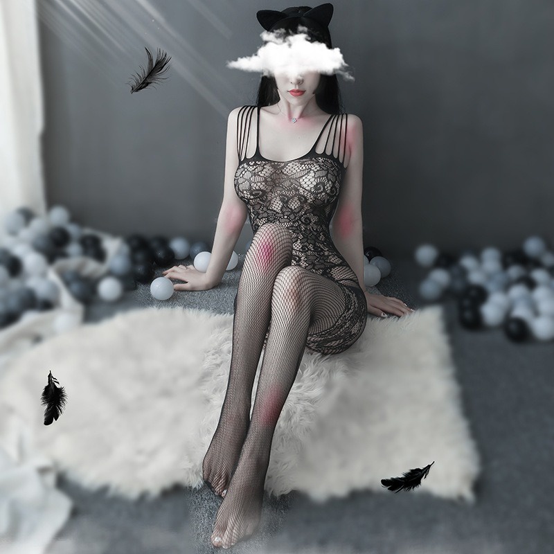 Đồ ngủ sexy tất ren lưới hoa văn xuyên thấu gợi cảm 0150