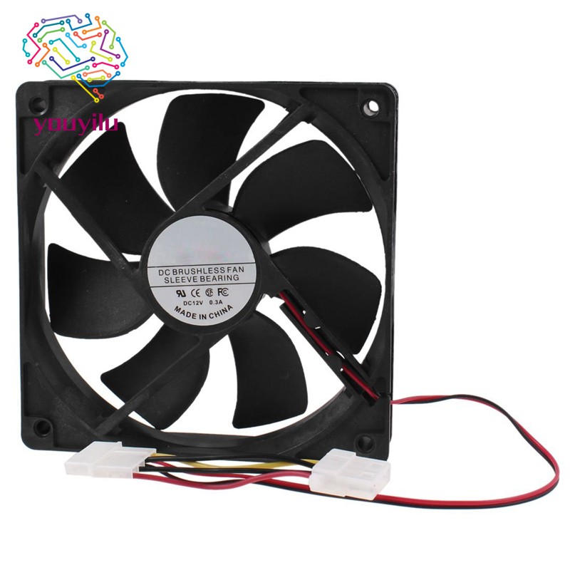 PC Brushless DC Cooling Fan 4 Pin Connector 7 Blades 12V 12cm 120mm