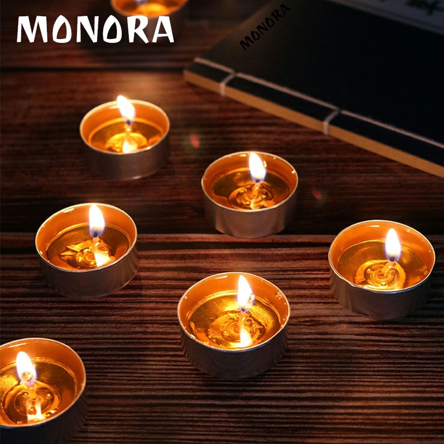 Nến Thơm Thiên Nhiên Tealight Mini Hương Bơ tự nhiên MONORA T21, nung sáp con dấu