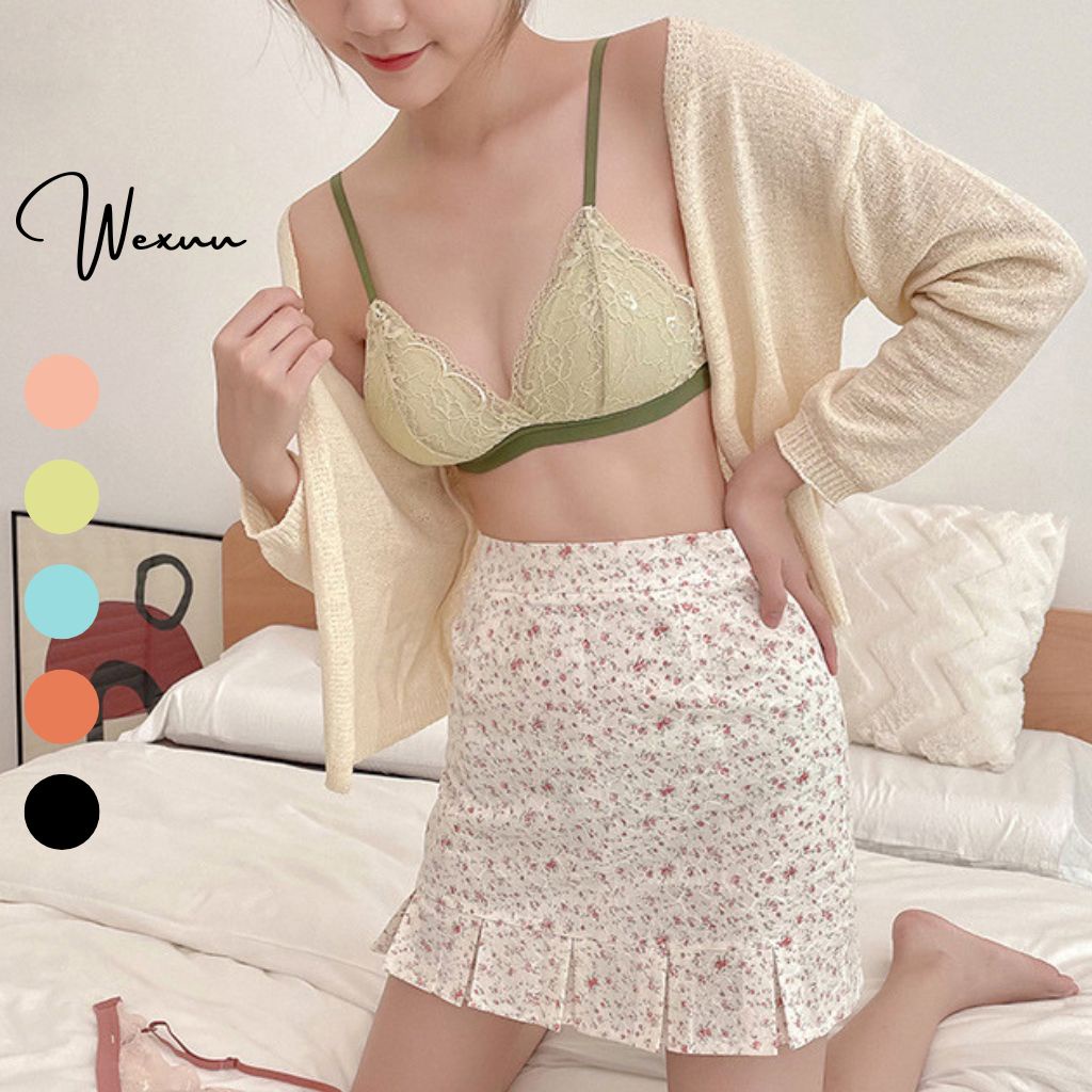 Áo lót nữ không gọng đệm mỏng Wexuu Design, vải ren hoa mềm mại phong cách quyến rũ - AV33