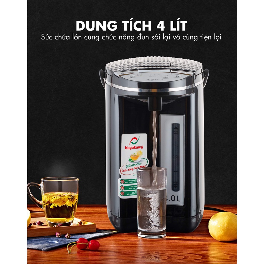 Bình Thủy Điện 3 Mức Nhiệt Nagakawa NAG0404 (4.0 Lít)