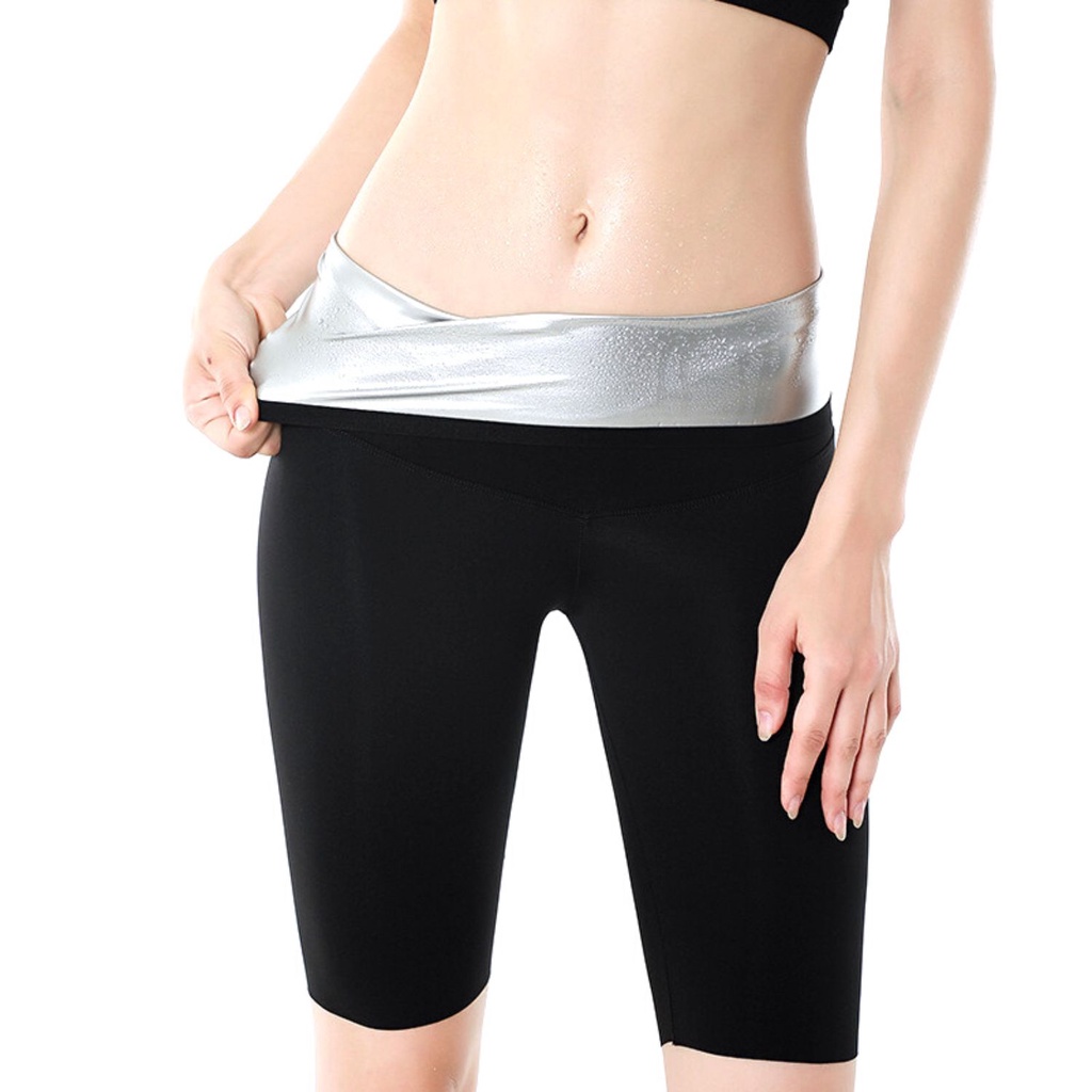 Quần tập gym nữ lửng, sinh nhiệt giảm mỡ bụng, giảm cân Hi Home, quần legging ôm dáng tăng đổ mồ hôi tan mỡ bụng,eo