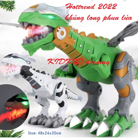Hottrend 2022 -Khủng Long Phun Nước - Lửa Điện - Có Âm Thanh - Ánh Sáng Sống Động Cho Bé dùng pin
