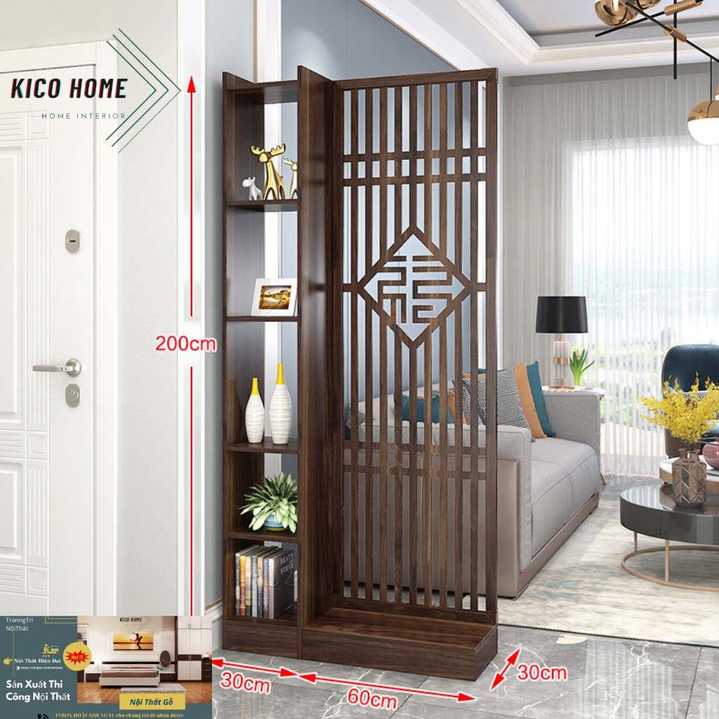 Màn ngăn kệ phòng khách KICO V5 đơn giản hiện đại mới phong cách Việt Nam tủ lối vào đại sảnh