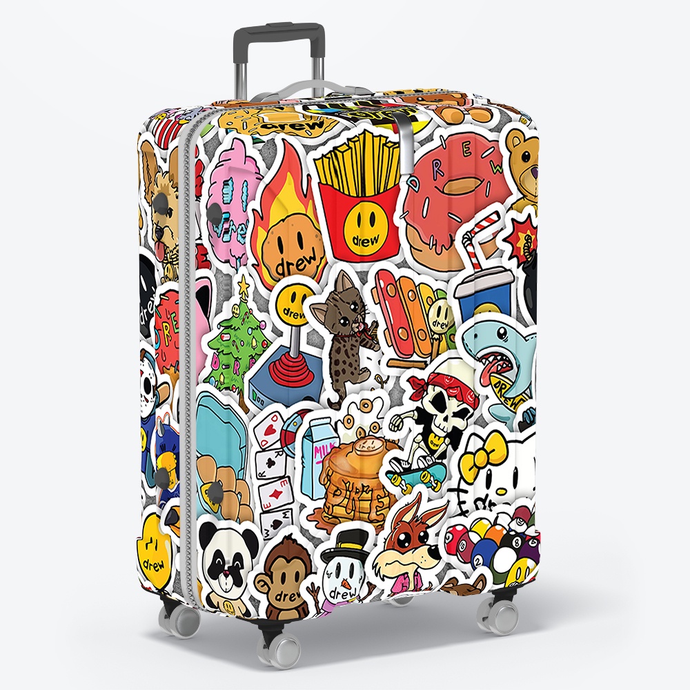 Set 50 cái Sticker Drew chống nước, Hình dán Drew House cute, Decal Drew dán vali, điện thoại, laptop