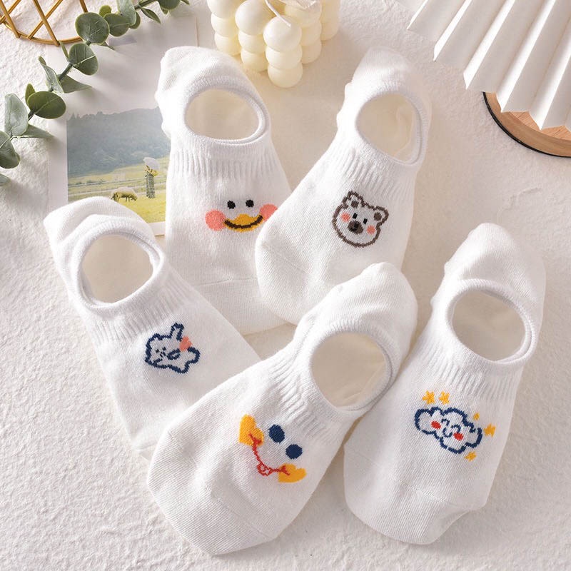Tất cổ thấp nữ họa tiết dễ thương co giãn tốt thoáng khí,phong cách thời trang Hàn Quốc - Ekiu Shop