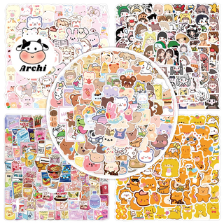 Sticker cute dán laptop, hình dán mũ bảo hiểm, điện thoại, vali set 10