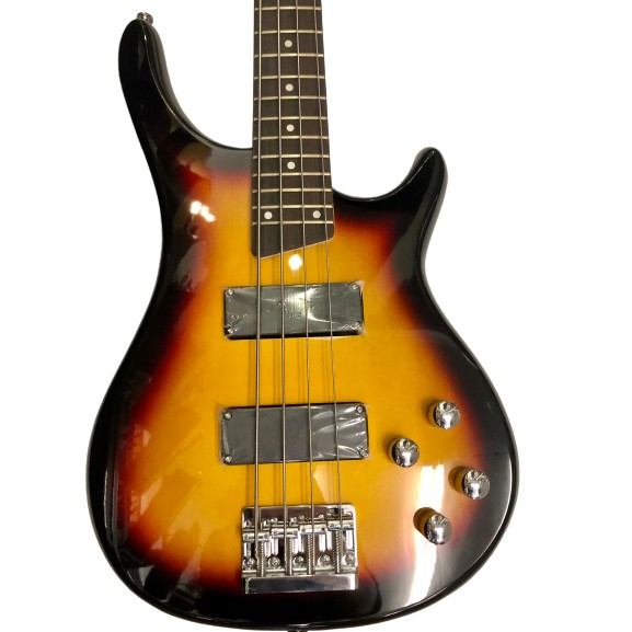 Guitar Bass gỗ đen vàng