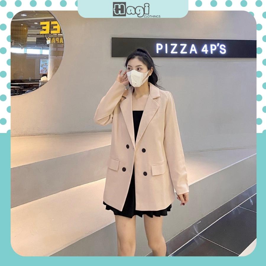 Áo blazer nữ tay dài 2 lớp áo vest khoác ngoài kiểu phong cách hàn quốc bigsize Hagi AB01