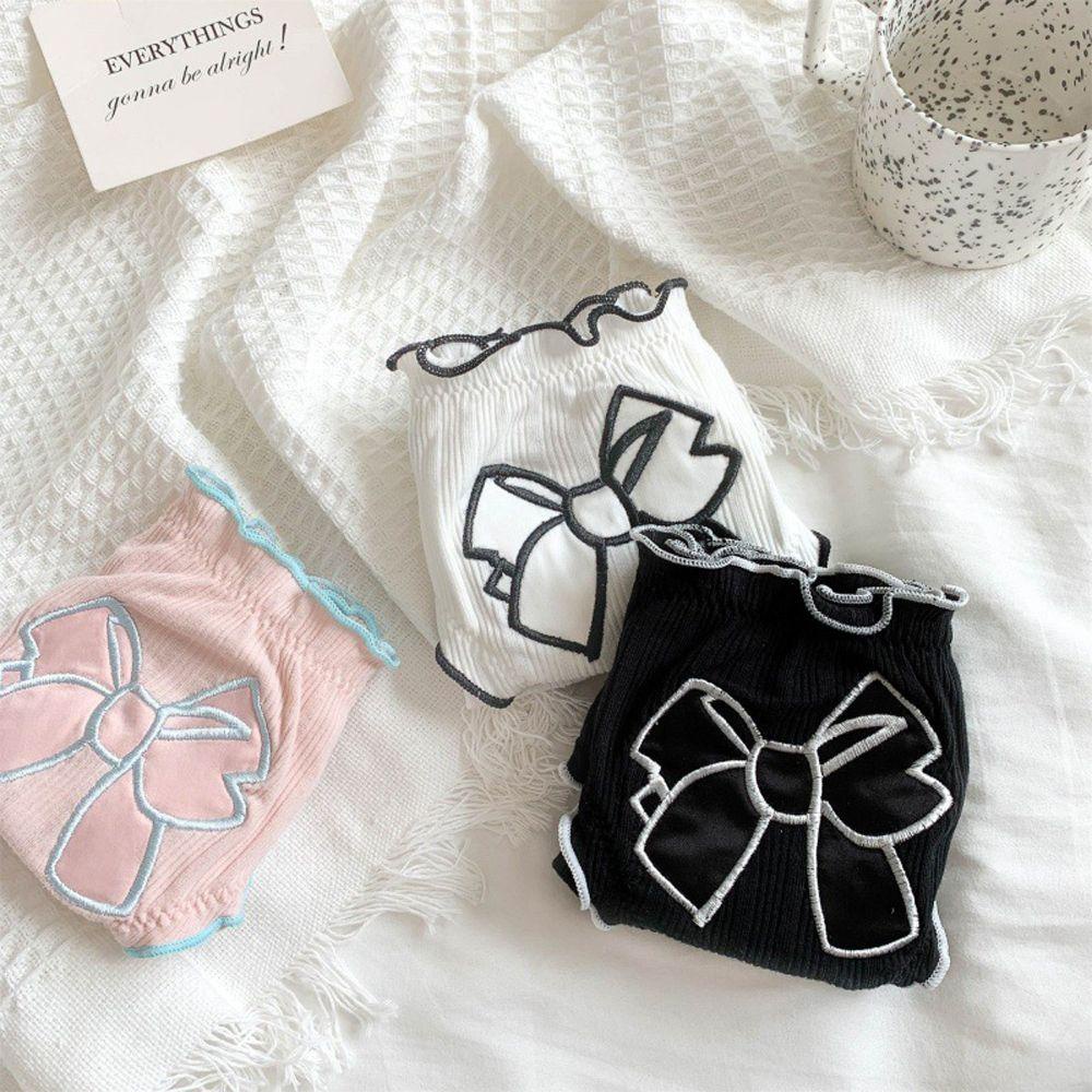 OCEANMAP Quần Lót Cotton Phối Bèo Thoáng Khí Phong Cách Lolita Cho Nữ