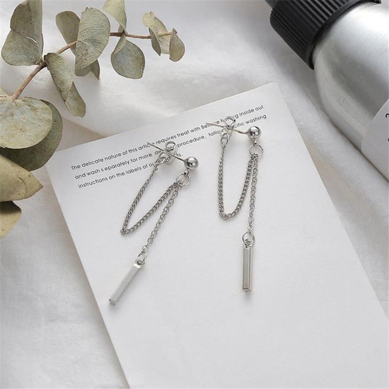 [Hot Sale] [Bông Tai Chuỗi Hình Học Tối Giản Phong Cách Punk Cổ Điển] Bông Tai Dáng Dài Tua Rua Cho Cô Dâu / Cô Dâu]