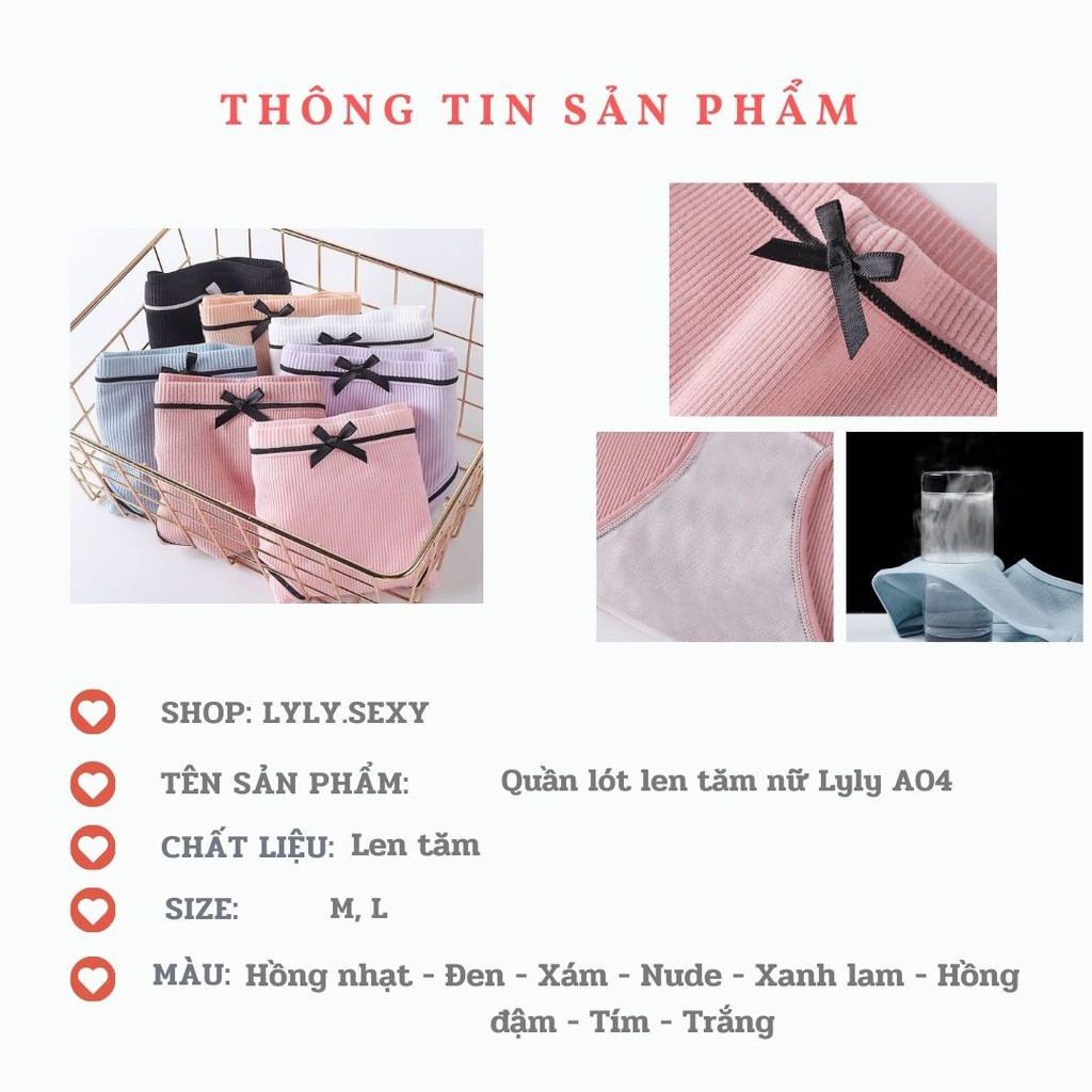Quần lót nữ len tăm Lyly A04 quần lót nữ cotton siêu thoáng dễ thương | BigBuy360 - bigbuy360.vn