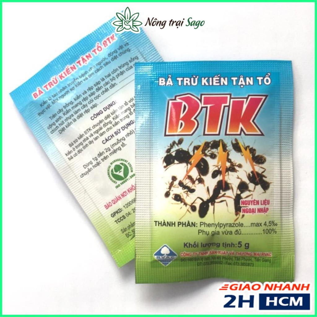 Bả Trừ Kiến BTK, Bả Diệt Kiến Sinh Học Tận Ổ (gói 5gr) - Nông Trại Sago