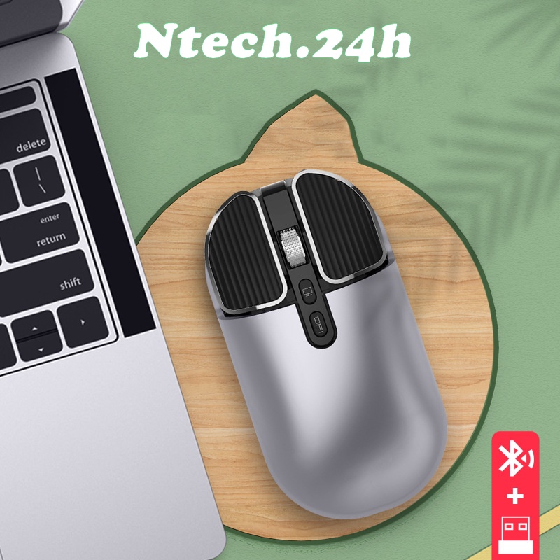 Chuột không dây bluetooth 5.1 2.4G có thể sạc lại phù hợp cho các loại máy tính xách tay laptop