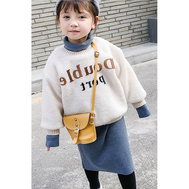 Bộ áo len cashmere / chân váy kiểu Hàn Quốc xinh xắn cho bé gái 2021