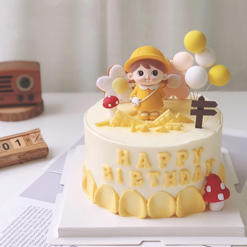 [SIÊU RẺ❤️] – Em bé áo vàng (1 Cặp) - Trang trí bánh sinh nhật bánh kem