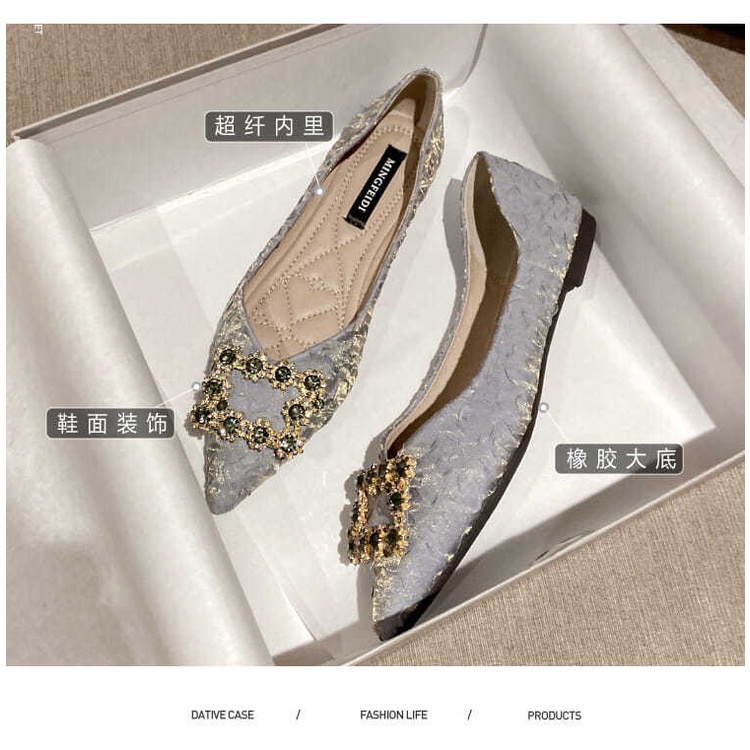 Giày Búp Bê Đế Mềm Mũi Nhọn Thời Trang Mùa Xuân Cho Nữ