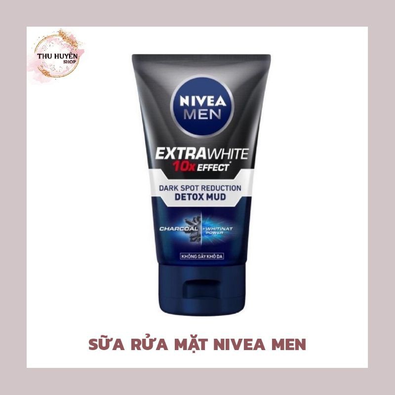 Sữa rửa mặt Nivea Men Detox Mud giúp sáng da - mờ thâm mụn