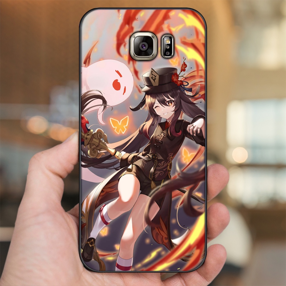 Ốp lưng Samsung Note 5 viền đen in hình Hutao Genshin Impact