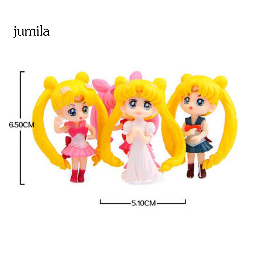 Set 4 mô hình thủy thủ mặt trăng trang trí bàn làm việc hoặc trang trí bánh kem