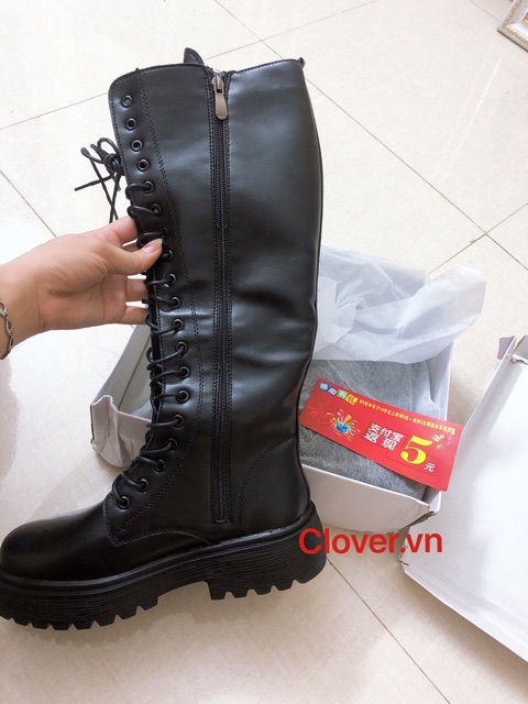 Boot da đùi đế cao 5cm đan nhiều dây thời trang Hàn Quốc (Video) | BigBuy360 - bigbuy360.vn
