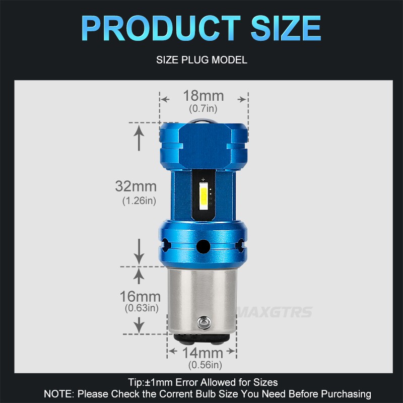 Bộ 2 Bóng Đèn Led MAXGTRS Bay15D P21 / 5w 1157 Chuyên Dụng Cho Xe Hơi