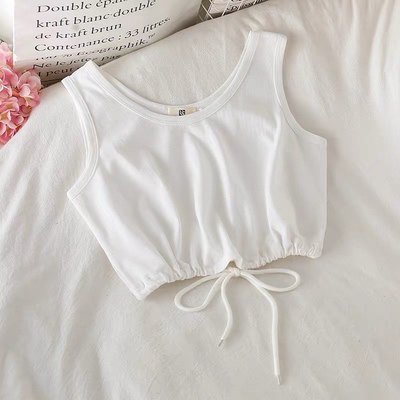 Áo ba lỗ croptop bazic RUBY HOUSE86 2 màu đen, trắng, chất cotton thấm hút mồ hôi, dây điều chỉnh from rộng đẹp
