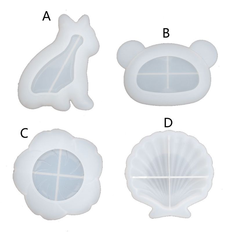 Khuôn silicon làm đồ trang sức hình gấu / hoa / chó bull dễ thương