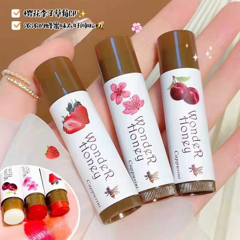 Son dưỡng môi Fu Shiyi dạng thạch trái cây vaseline màu tiệp vào da độc đáo