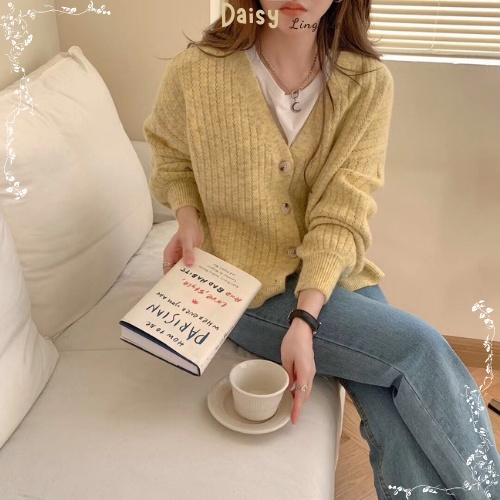 [SP Tốt,Hỏa Tốc] Áo Khoác Cardigan Len Áo Len Trơn Gân Form Rộng Phong Cách Hàn Quốc - Mã AOL015