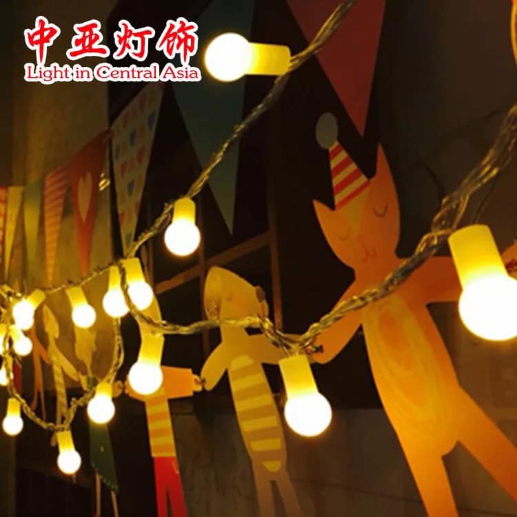 Đèn Led Trang Trí Bong Bóng Tròn 6 mét 40 đèn chạy pin AA