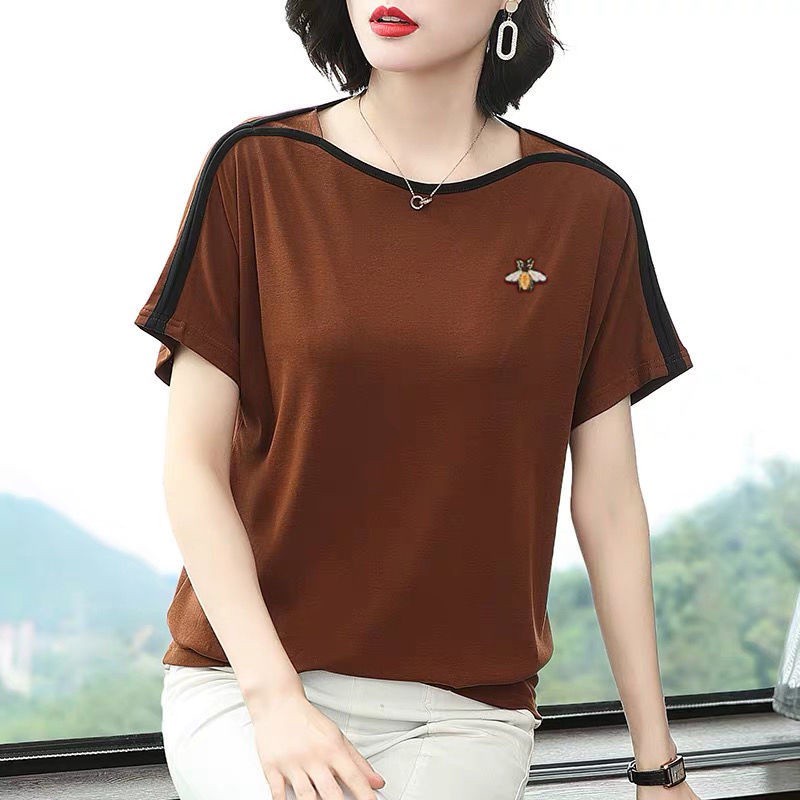 [ Mã 11FASHIONSALE1 giảm 10K đơn 50K ] Áo Thun Tay Ngắn Dáng Rộng Có Size Lớn Thời Trang Cho Phụ Nữ Trung Niên | BigBuy360 - bigbuy360.vn