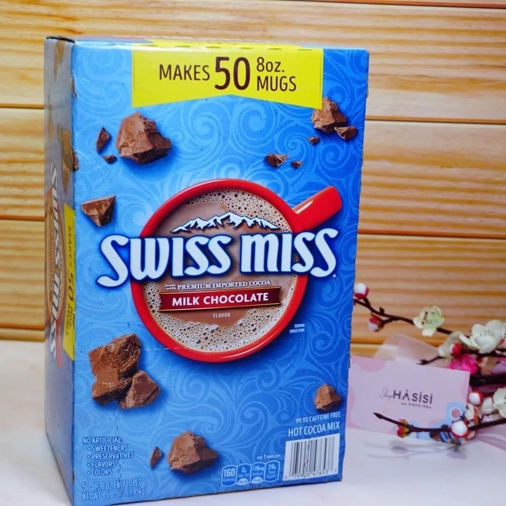 Bột Cacao Sữa Swiss Miss Hộp 50 Gói 1.95kg DATE 2023