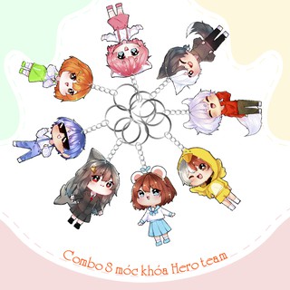 Combo đầy đủ 8 móc khóa thành viên trong Hero Team