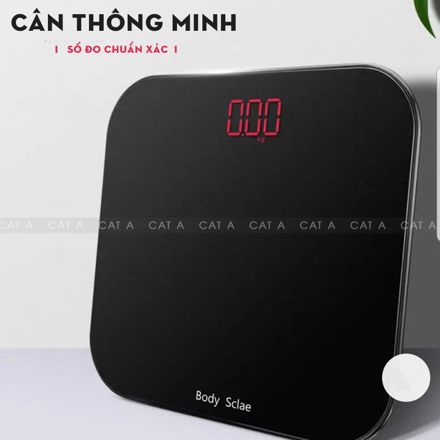 Cân Điện Tử Khỏe Điện Tử Mini Màn Hình LCD Mặt Kính Chịu Lực Tải Trọng 180kg Sạc USB nhiều màu sắc