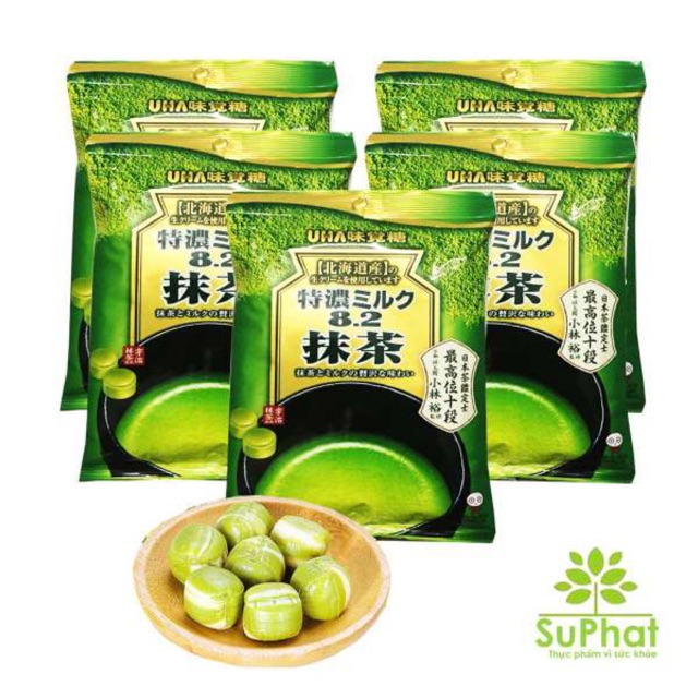 Kẹo Trà Xanh Sữa UHA 80gr Nhật Siêu Ngon