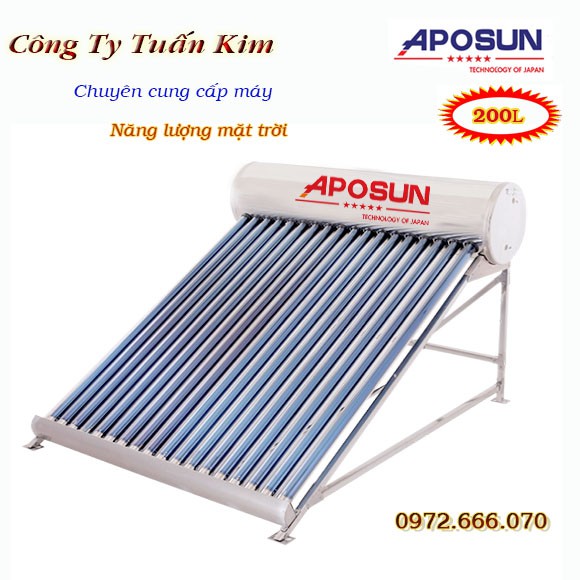 Máy nước nóng năng lượng mặt trời Aposun 200L