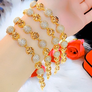 Lắc tay nữ màu vàng 18 cao cấp