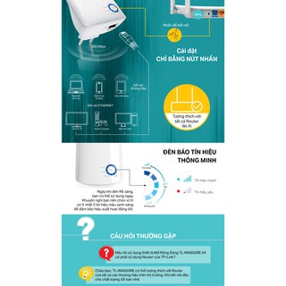 TP-Link N 300Mbps Mở rộng sóng Wifi Kích sóng wifi Tăng cường mạng Wifi TL-WA850RE