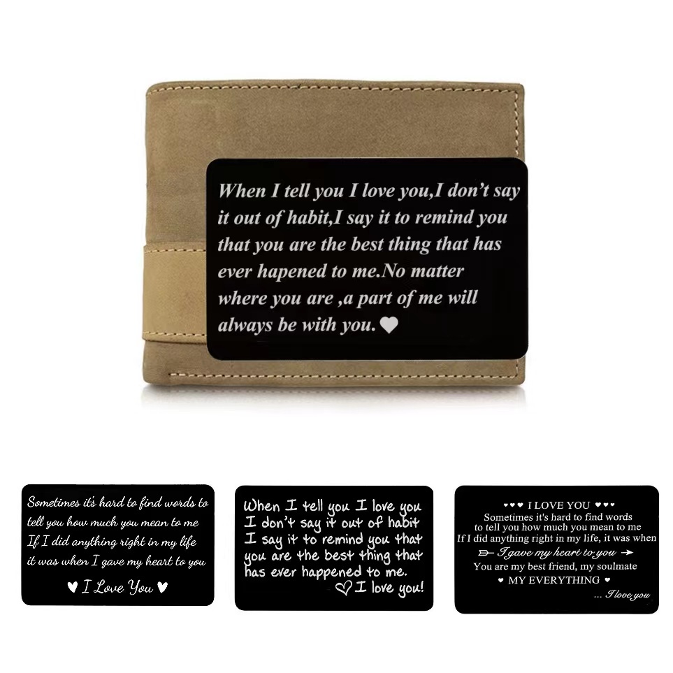 1 Ví Đựng Thẻ In Chữ I Love You Nhỏ Gọn Tiện Dụng Làm Quà Tặng Cho Cặp Đôi