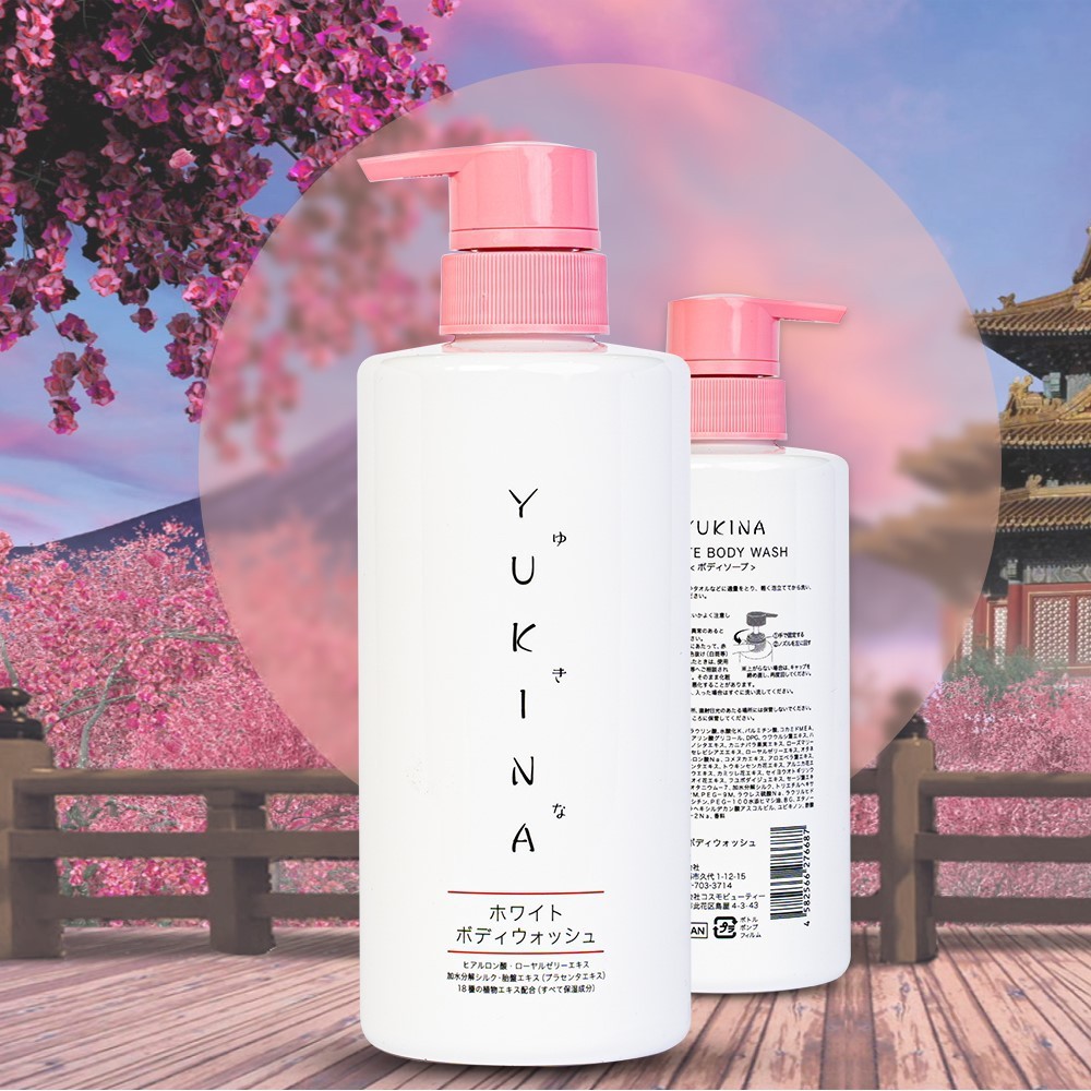 Sữa Tắm Trắng Da Yukina 😻 Free Ship 😻 YUKINA BODY WASH Sữa Tắm Dưỡng Ẩm Làm Trắng Da Toàn Thân Số 1 Nhật Bản